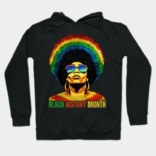 Black History Month Woman Colorful Hair Hoodie